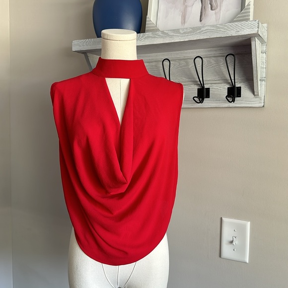 Windsor Deep V Neck Drape Front Choker Detail Crop Top - Picture 5 of 6